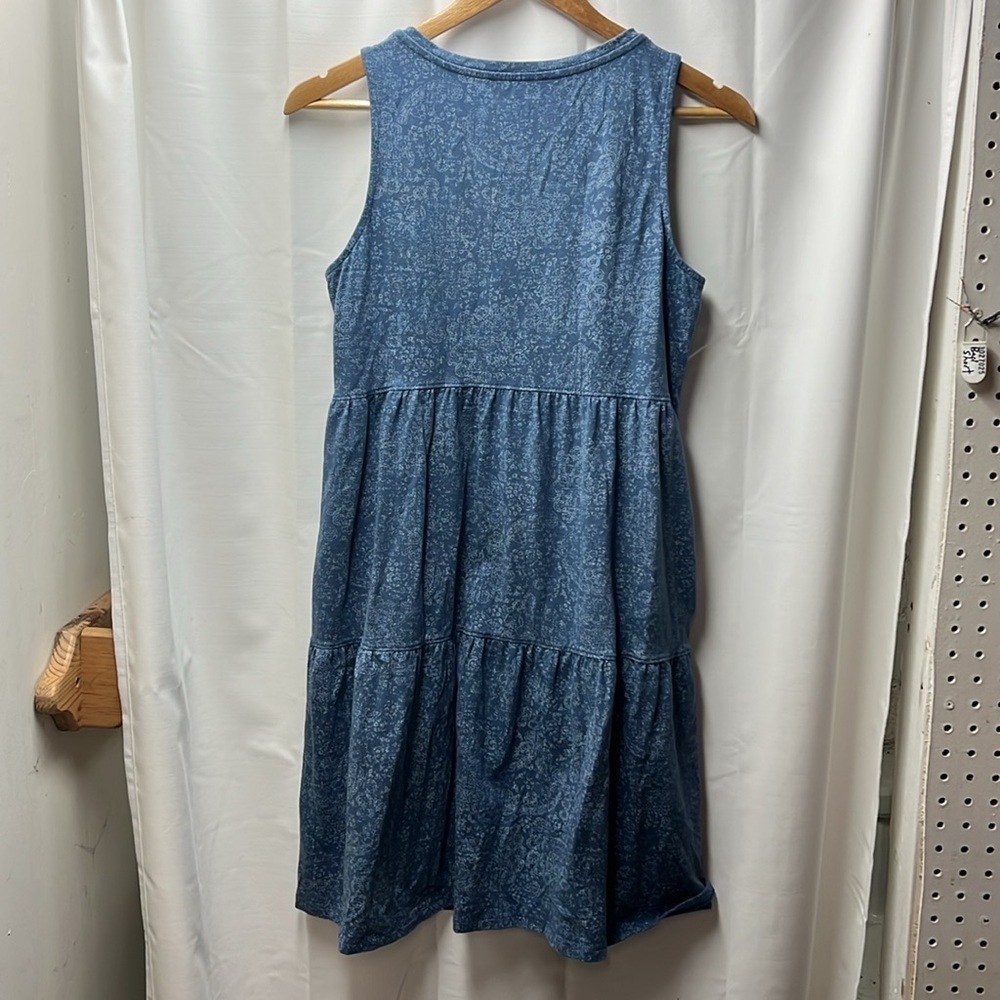 Frye Faded Bandana Blue Tiered Dress- S - Picture 6 of 6
